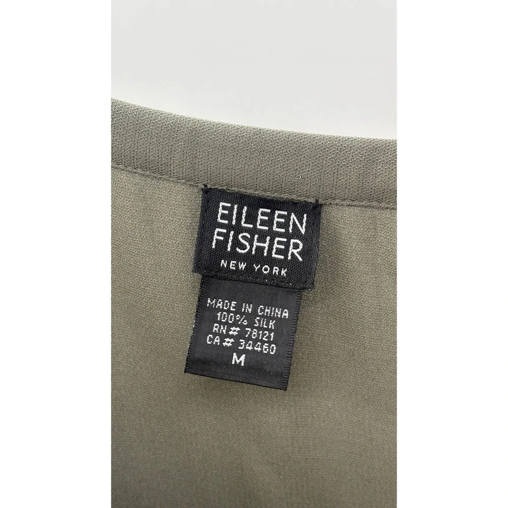 Eileen Fisher Skirt 100% Silk Green Women Size‎ Medium Minimalist